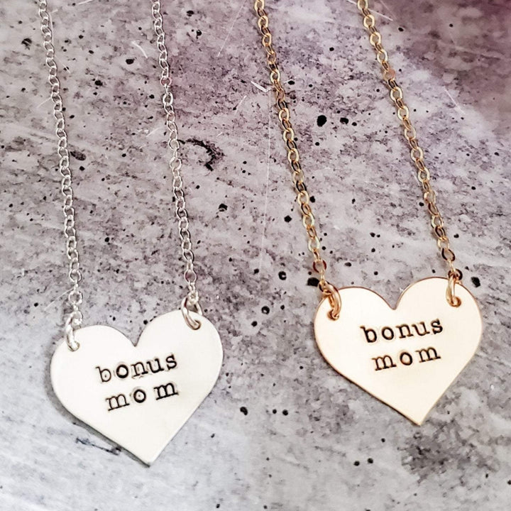 Bonus Mom Heart Necklace Salt and Sparkle