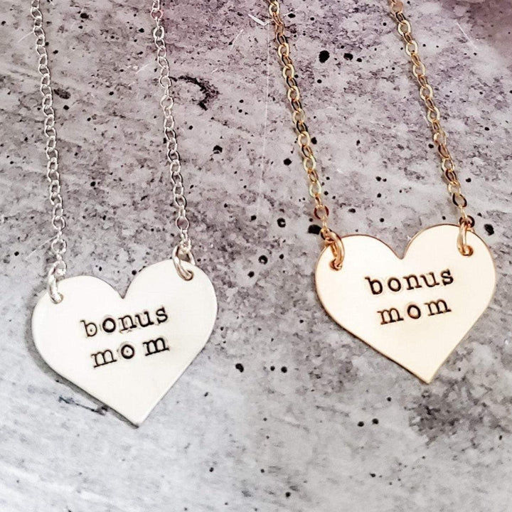 Bonus Mom Heart Necklace Salt and Sparkle