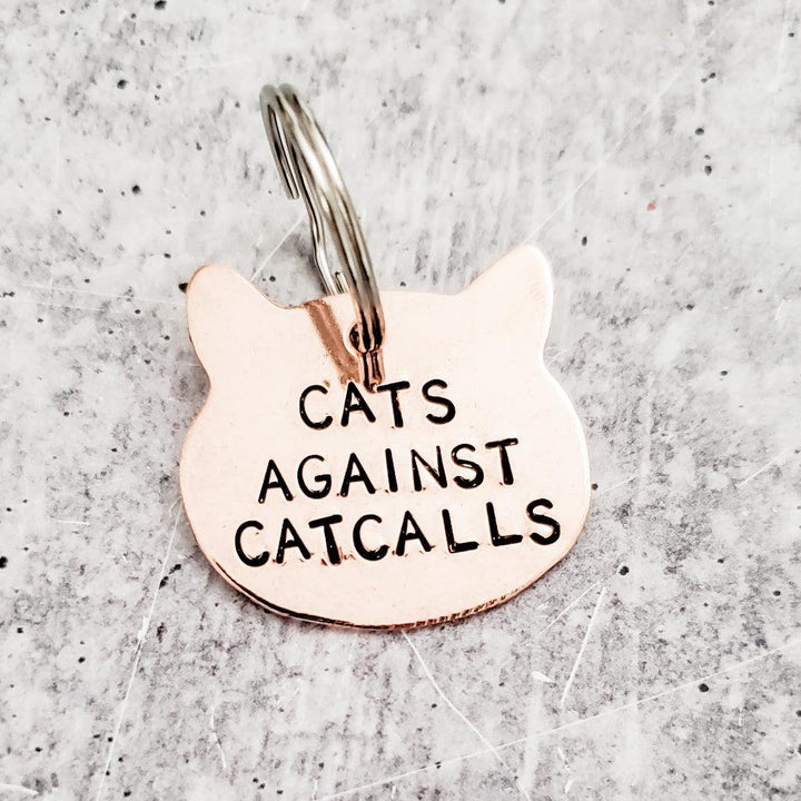 CATS AGAINST CATCALLS Copper Cat Keychain Salt and Sparkle