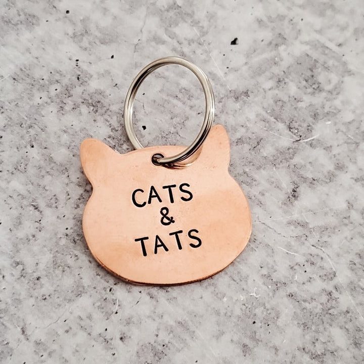 CATS & TATS - BECAUSE CATS Copper Cat Keychain Salt and Sparkle