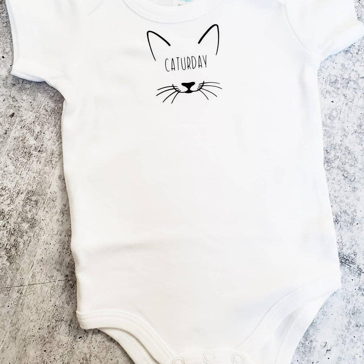 CATURDAY Short Sleeve Baby Bodysuit OR Toddler Tee Salt and Sparkle