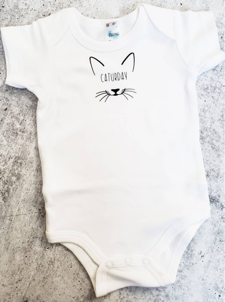 CATURDAY Short Sleeve Baby Bodysuit OR Toddler Tee Salt and Sparkle