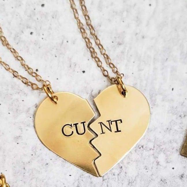 CUNT Broken Heart Friendship Necklaces Salt and Sparkle