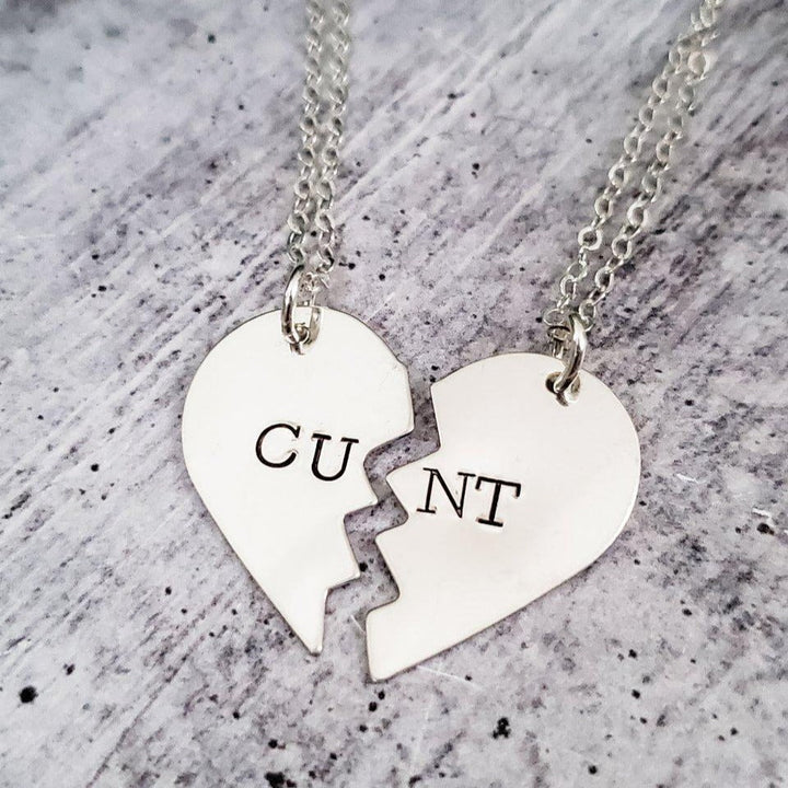 CUNT Broken Heart Friendship Necklaces Salt and Sparkle