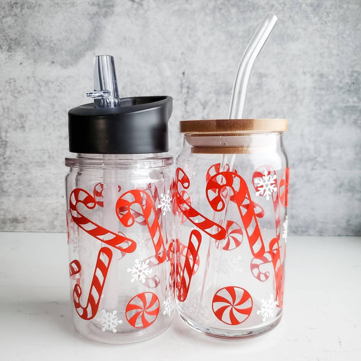 Candy Cane Christmas Toddler Straw Cup Salt and Sparkle