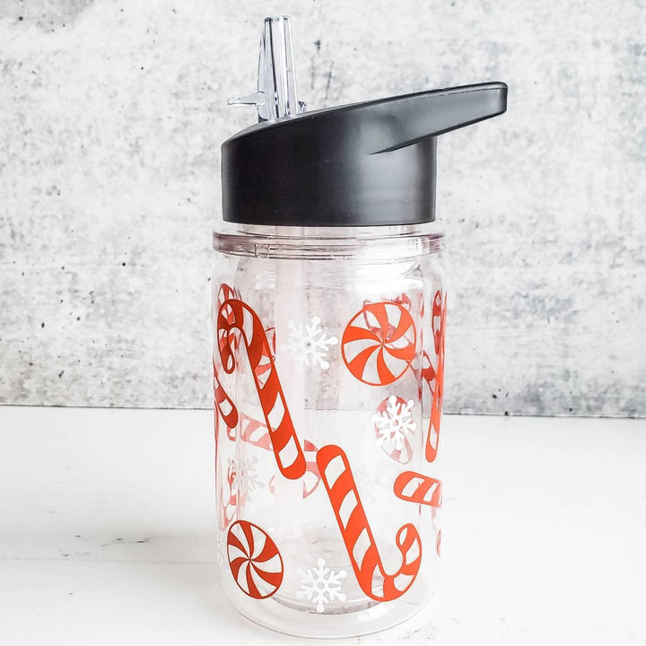 Candy Cane Christmas Toddler Straw Cup Salt and Sparkle