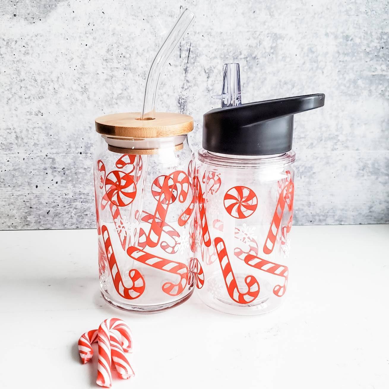 Candy Cane Christmas Toddler Straw Cup Salt and Sparkle