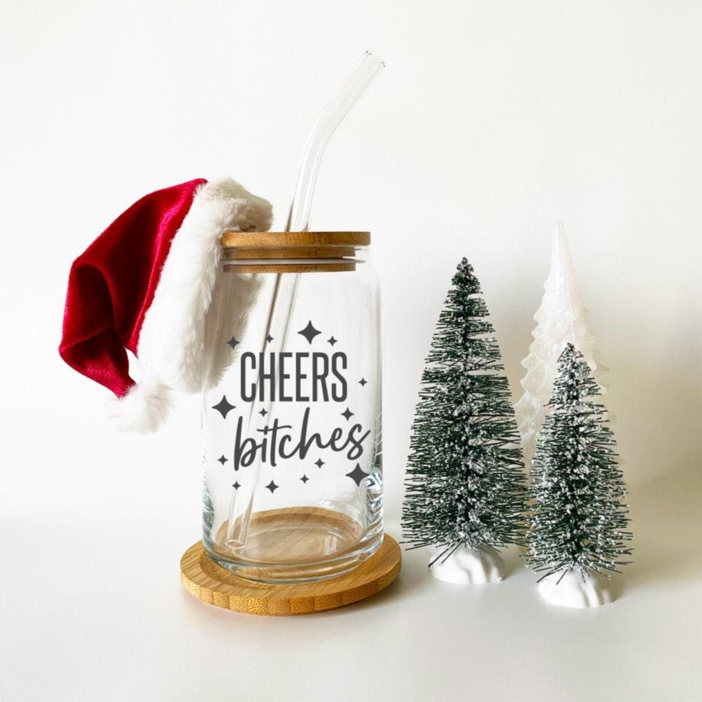 Cheers Bitches Christmas Glass Cup Gift Box Salt and Sparkle