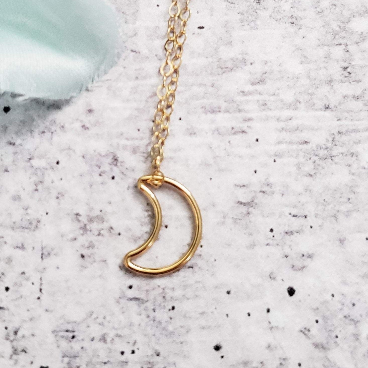 Classic Moon Gold Necklace Salt and Sparkle