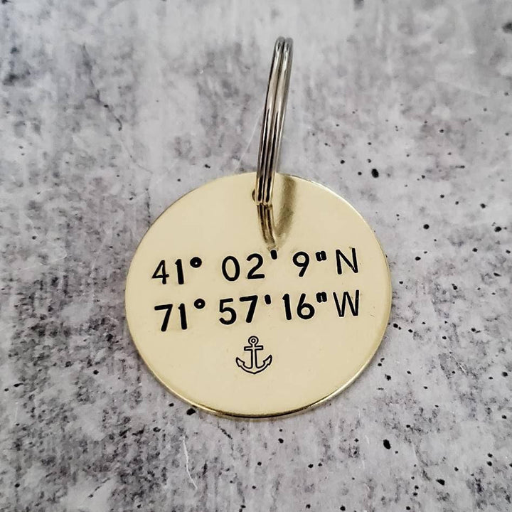 Coordinates Custom Keychain Salt and Sparkle