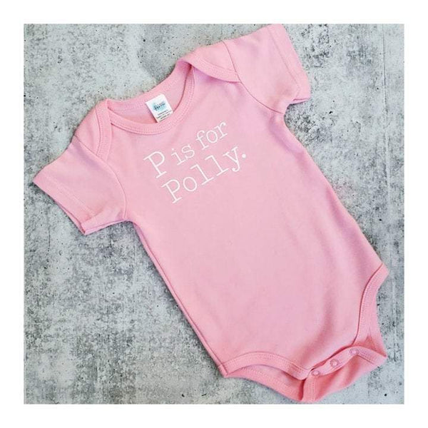 Custom Name Short Sleeve Baby Bodysuit Salt and Sparkle