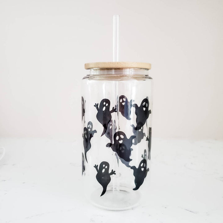 Cute Ghosts Iced Coffee Cup Salt and Sparkle