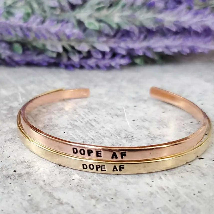 DOPE AF Skinny Cuff Bracelet Salt and Sparkle