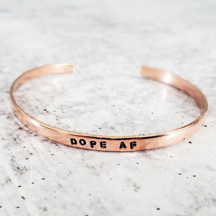 DOPE AF Skinny Cuff Bracelet Salt and Sparkle