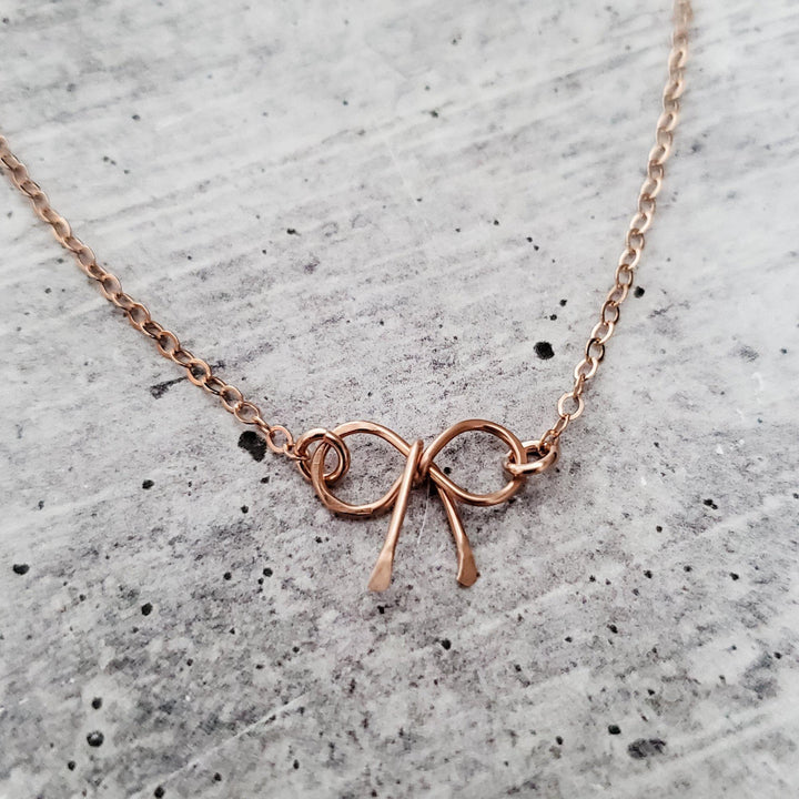 Dainty Bow Necklace Salt and Sparkle