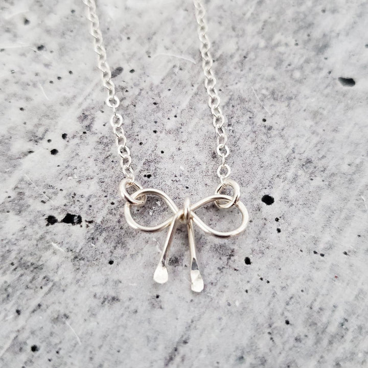 Dainty Bow Necklace Salt and Sparkle