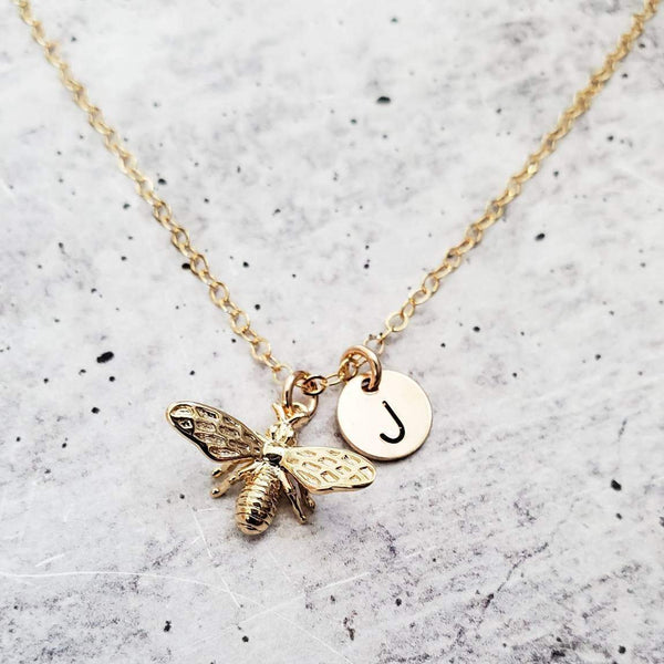 Dainty Bumble Bee Charm Necklace Salt and Sparkle