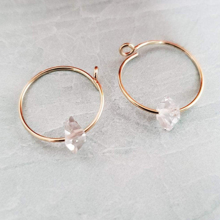 Dainty Herkimer Crystal Hoop Earrings Salt and Sparkle