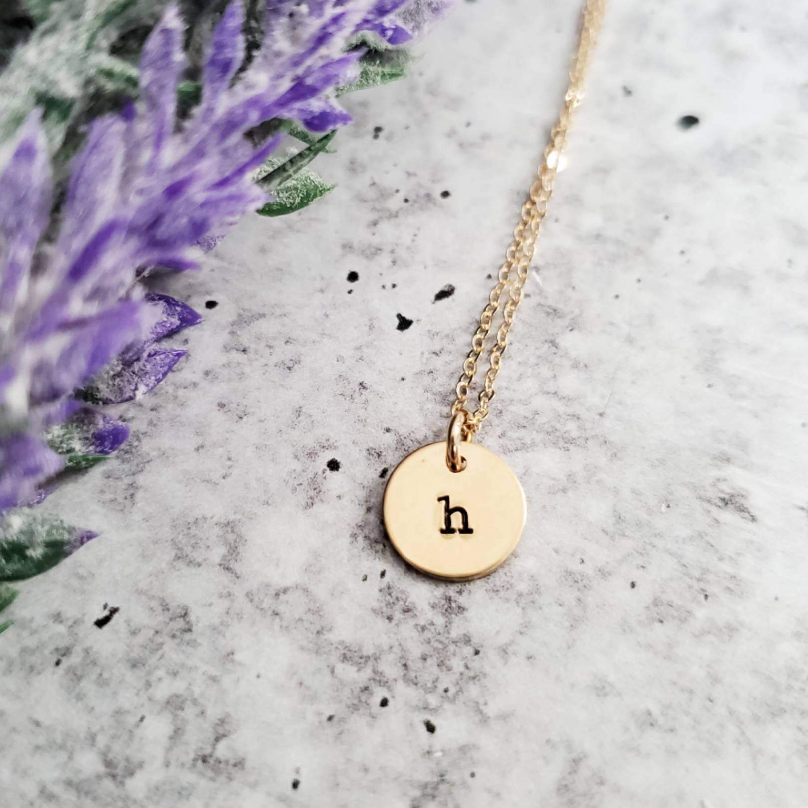 Dainty Initial Tag Necklace Salt and Sparkle
