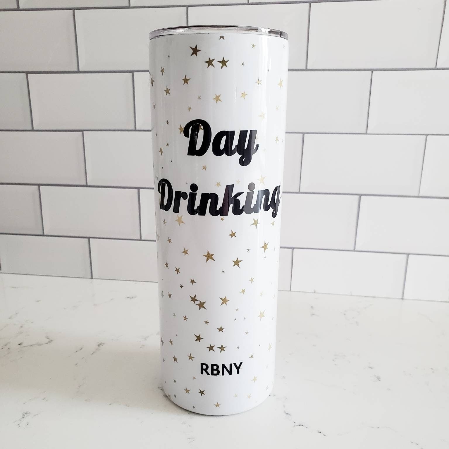 Day Drinking Personalized Vacation Tall Tumbler Salt and Sparkle