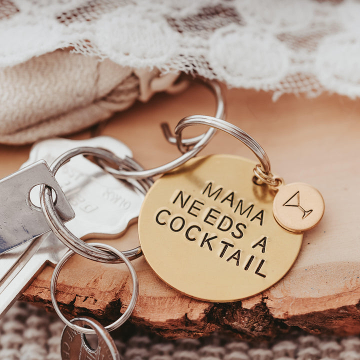 FEELIN' MYSELF Brass Disc Keychain Salt and Sparkle