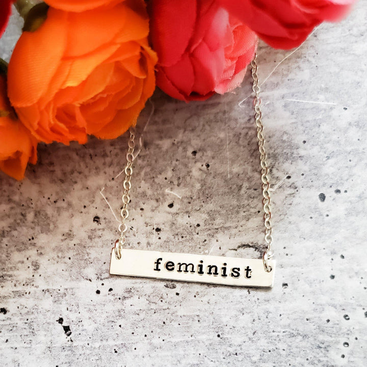 FEMINIST Bar Necklace Salt and Sparkle