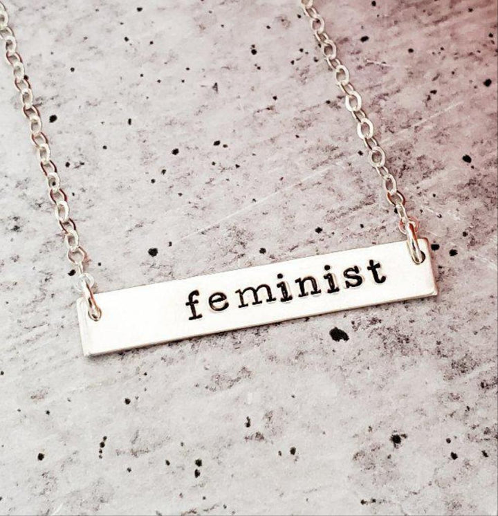 FEMINIST Bar Necklace Salt and Sparkle