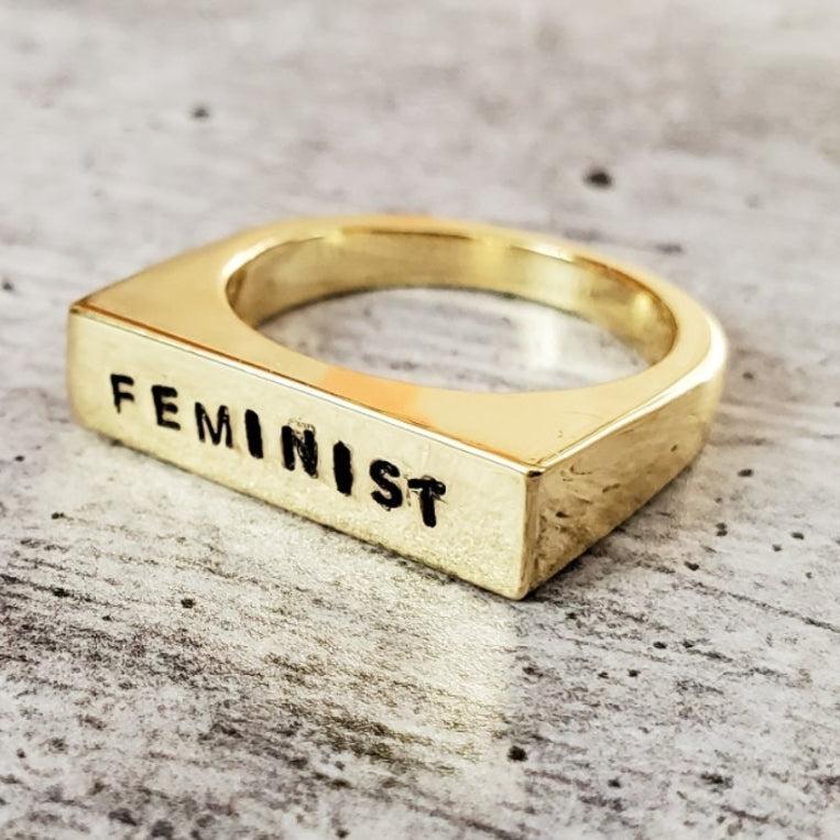 FEMINIST Flat Top Ring Salt and Sparkle