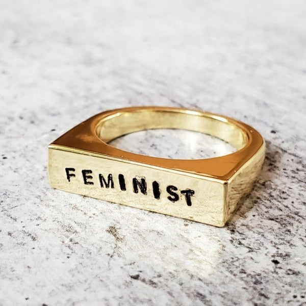 FEMINIST Flat Top Ring Salt and Sparkle