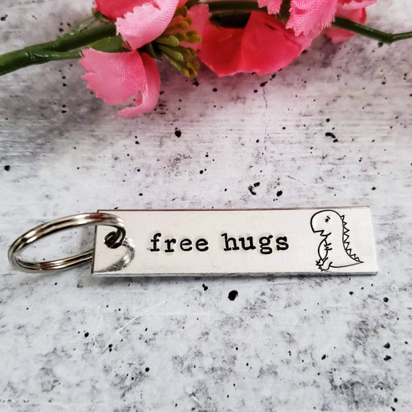 FREE HUGS T-Rex  Bar Keychain Salt and Sparkle