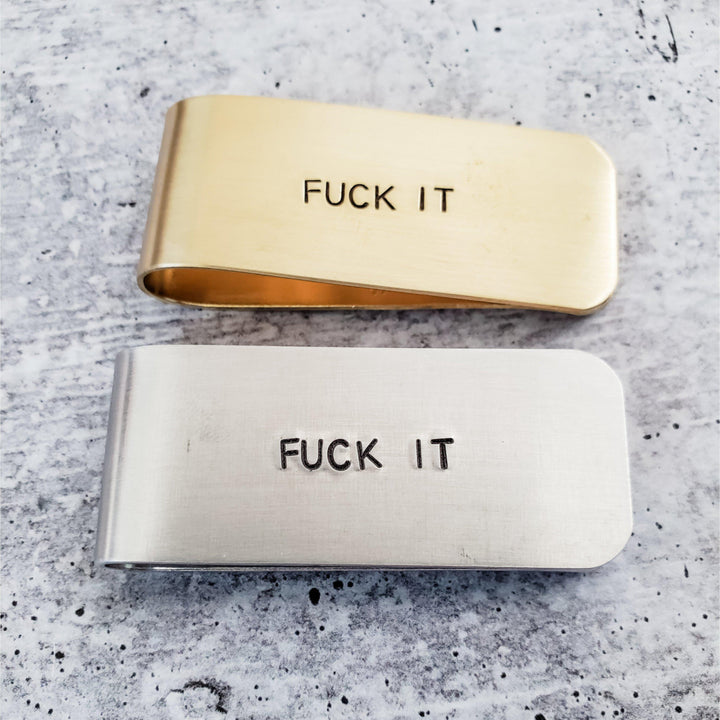 FUCK IT Money Clip Salt and Sparkle