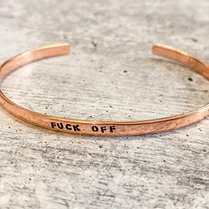 FUCK OFF Skinny Cuff Bracelet Salt and Sparkle