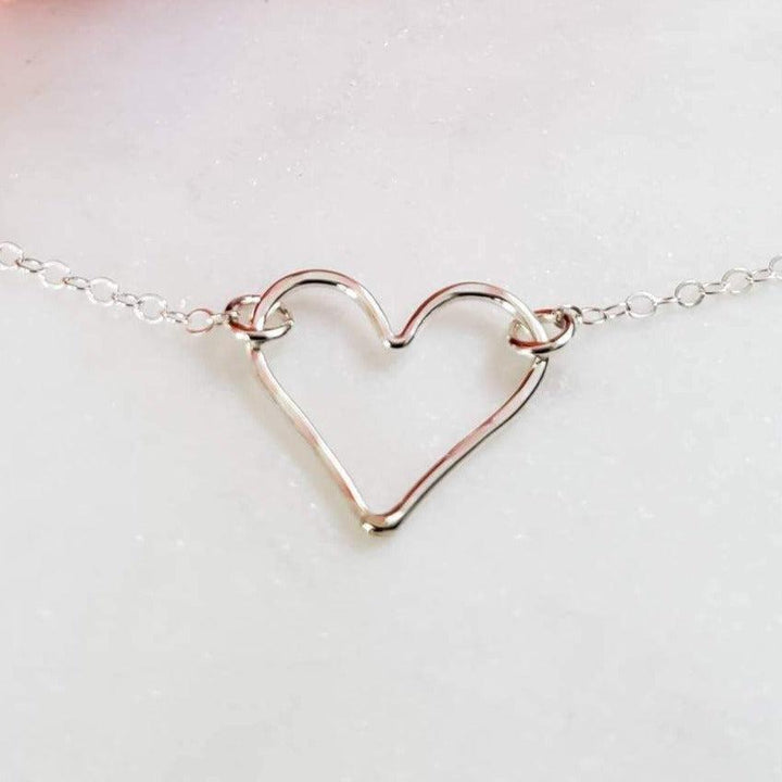 Floating Open Heart Necklace Salt and Sparkle