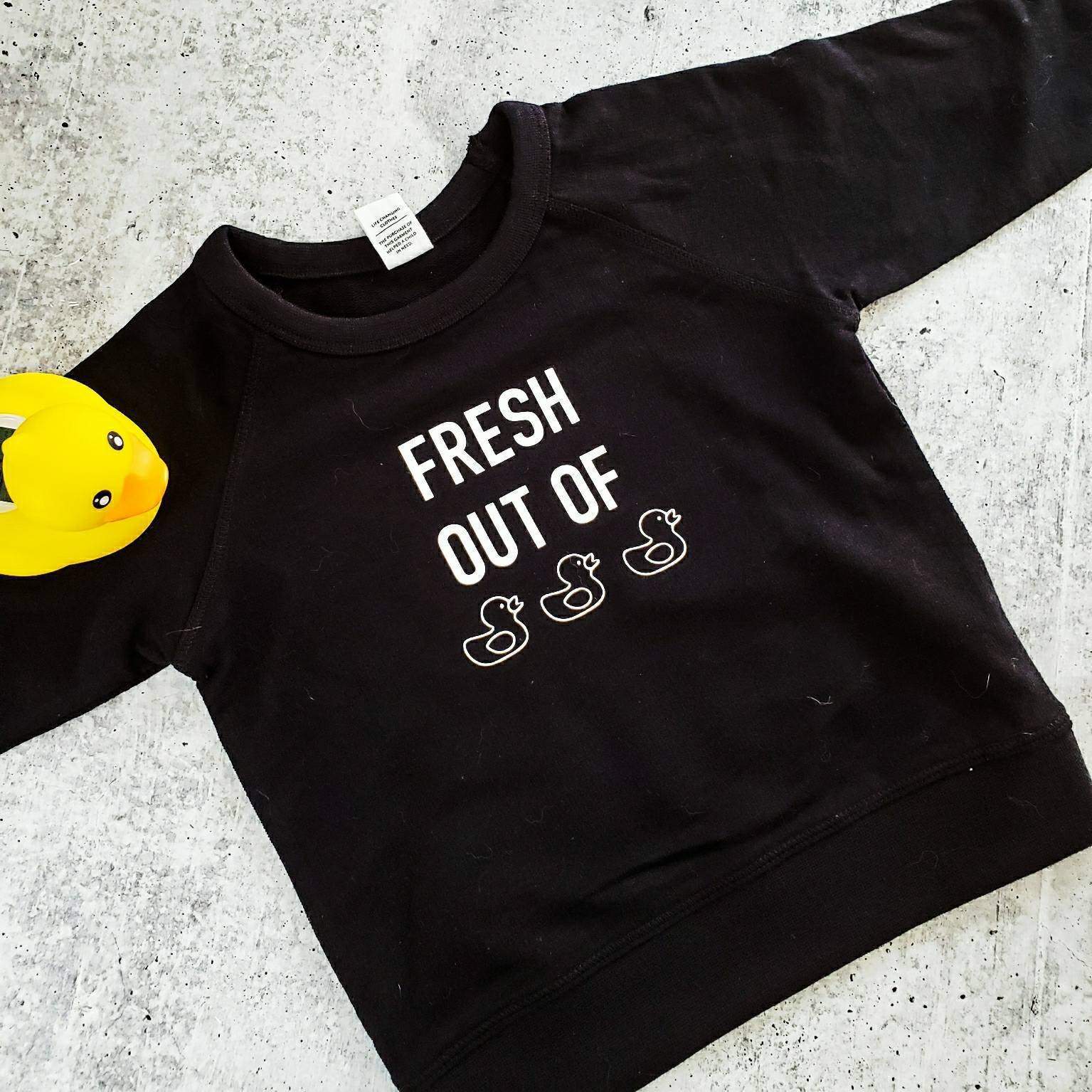 Fresh Out of Ducks Crewneck Baby & Toddler Sweatshirt Salt and Sparkle