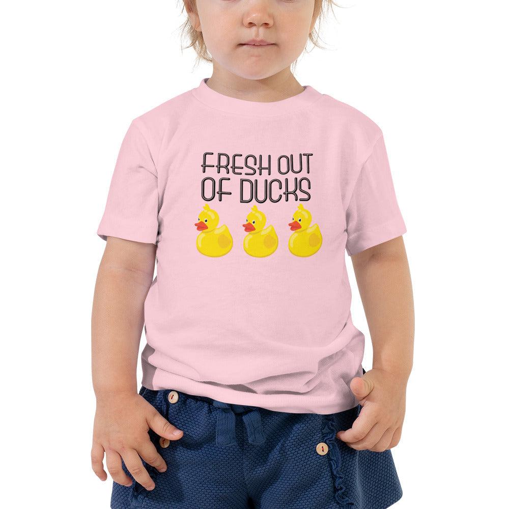 Fresh out of Ducks Toddler Short Sleeve Tee Shirt Salt and Sparkle