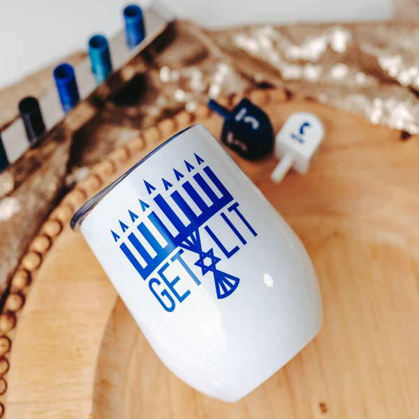 Funny Chanukah Wine Tumbler Salt and Sparkle