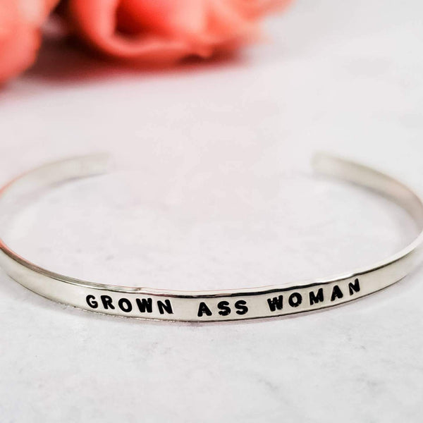 GROWN ASS WOMAN Skinny Cuff Bracelet Salt and Sparkle