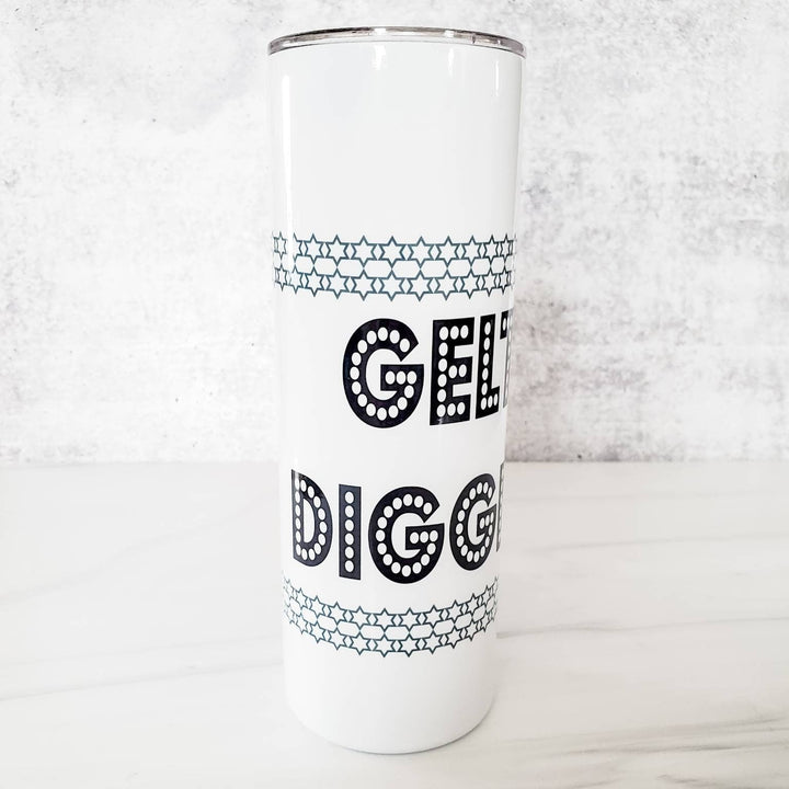 Gelt Digger Chanukah Wine Tumbler Salt and Sparkle