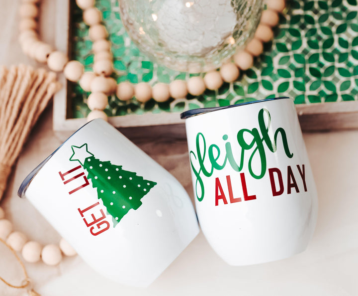 Get Lit Christmas Wine Tumbler Salt and Sparkle