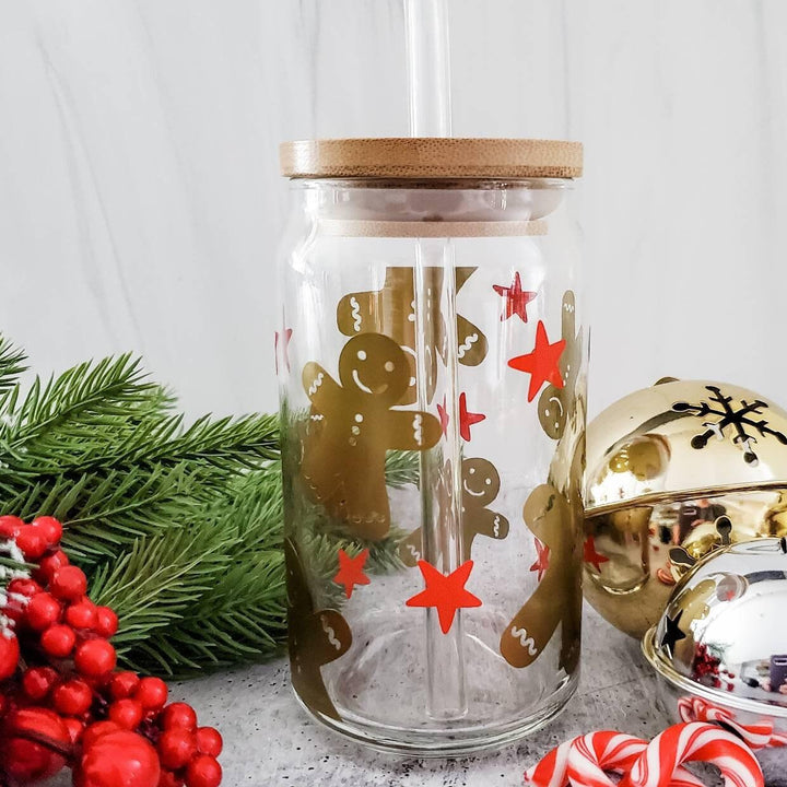 Gingerbread Christmas Glass Cup Self Care Gift Box Salt and Sparkle