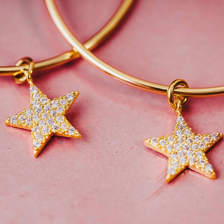 Gold Star Hoop Earrings Salt and Sparkle