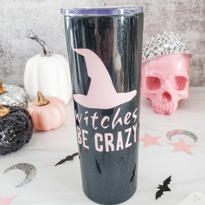 HALLOWEEN Black Glitter Funny 20oz Insulated Tumbler Salt and Sparkle