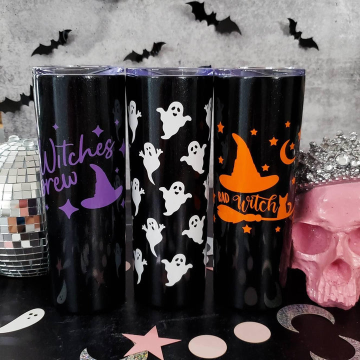 HALLOWEEN Witches Brew Black Glitter Tumbler Salt and Sparkle