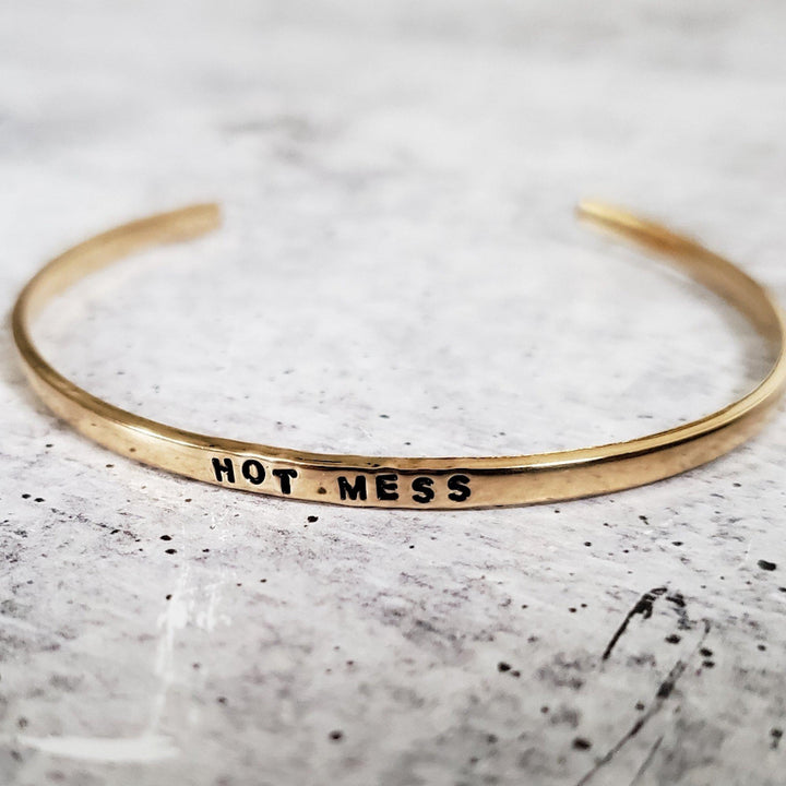 HOT MESS Skinny Cuff Bracelet Salt and Sparkle