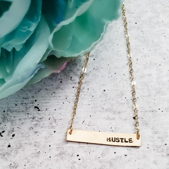 HUSTLE Bar Necklace Salt and Sparkle