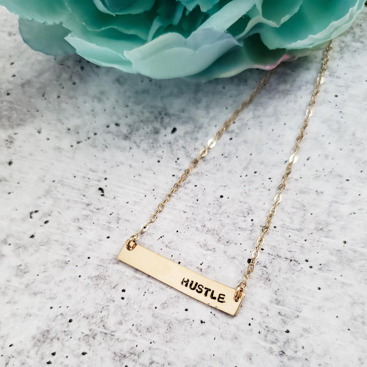 HUSTLE Bar Necklace Salt and Sparkle