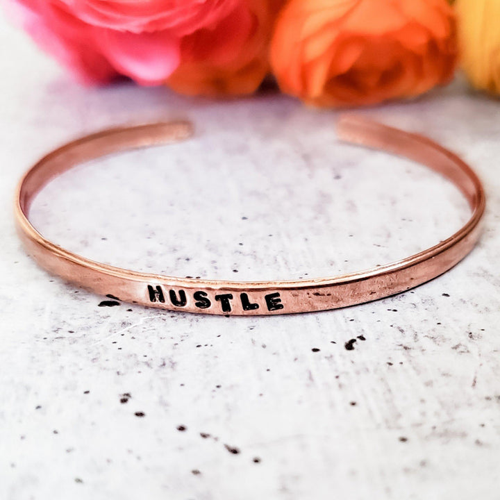 HUSTLE Skinny Cuff Bracelet Salt and Sparkle