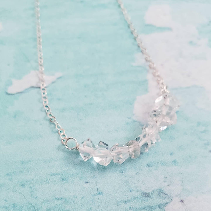 Herkimer Diamond Bohemian Bar Necklace Salt and Sparkle