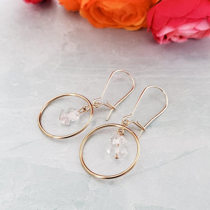 Herkimer Diamond Chandelier Hoop Earrings Salt and Sparkle