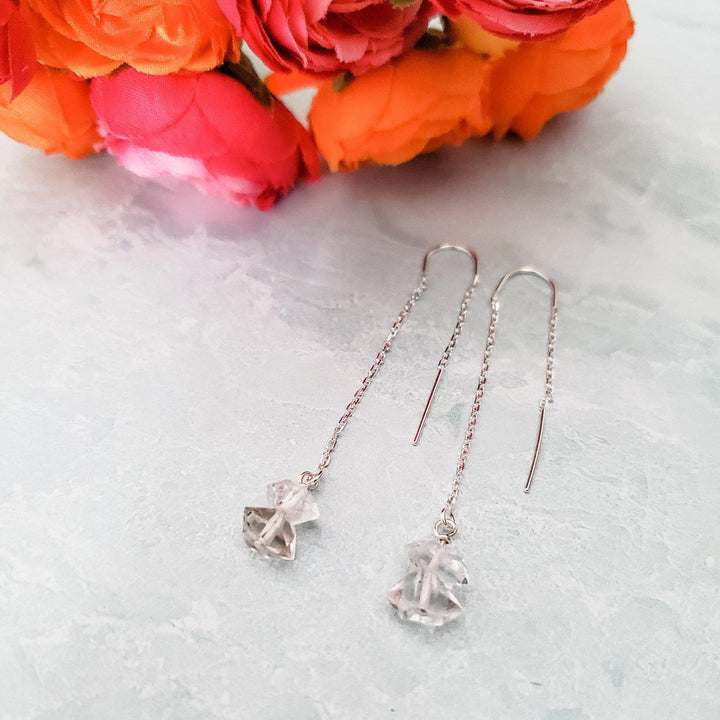 Herkimer Diamond Threader Earrings Salt and Sparkle